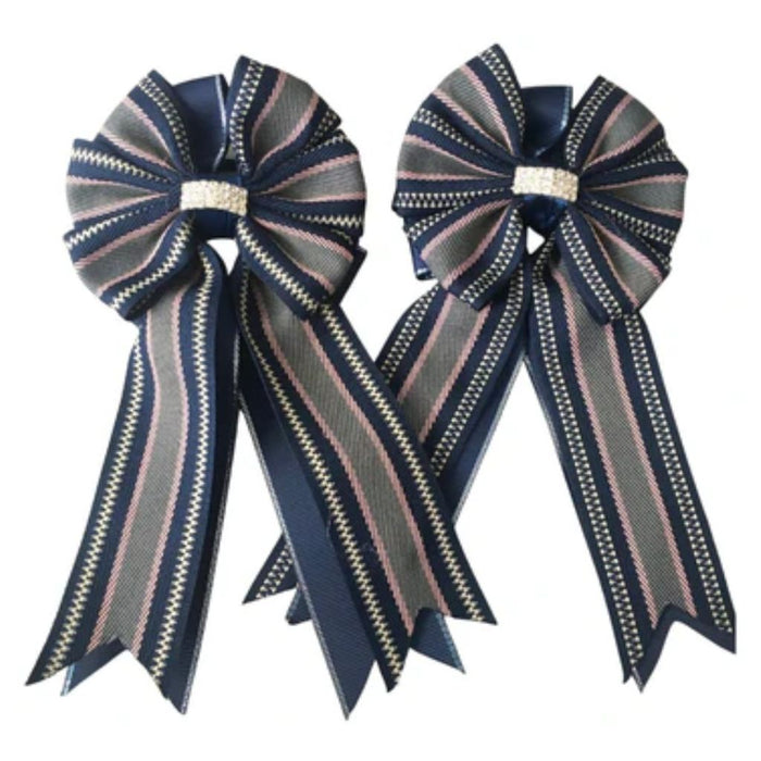 My Barn Child Show Bows Hampton Navy Stripe