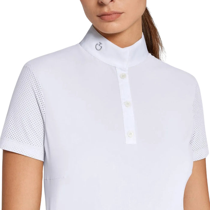 Cavalleria Toscana Perforated Jersey Short Sleeve Button Competition Shirt