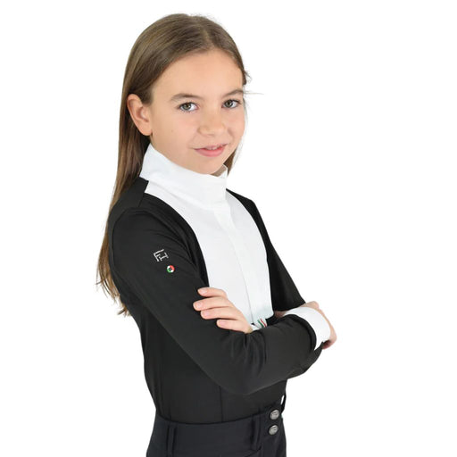 For Horses Ariella Long Sleeve Girl's Show Shirt Black