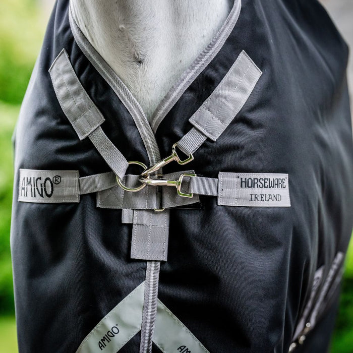 Amigo 1200D Plus Turnout 100g by Horseware Ireland Black Silver