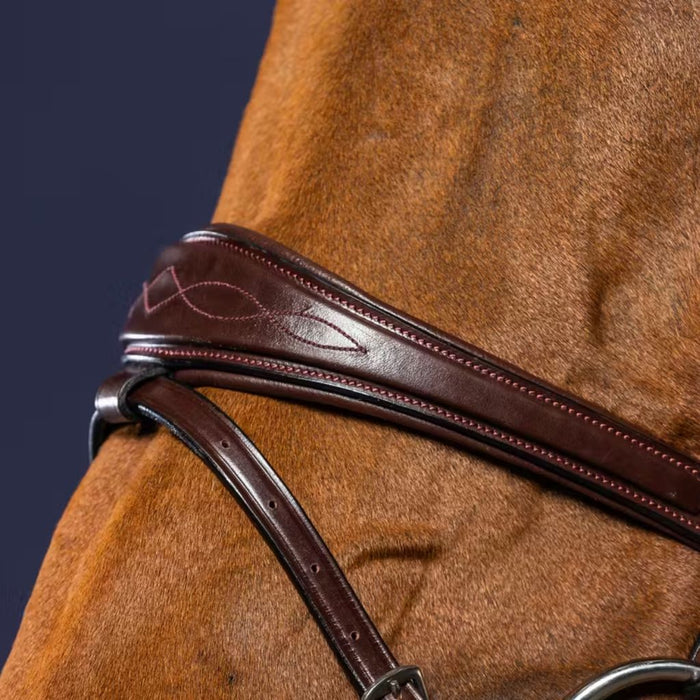 Dyon New English Collection Signature Anatomic Flash Nose Bridle  Brown