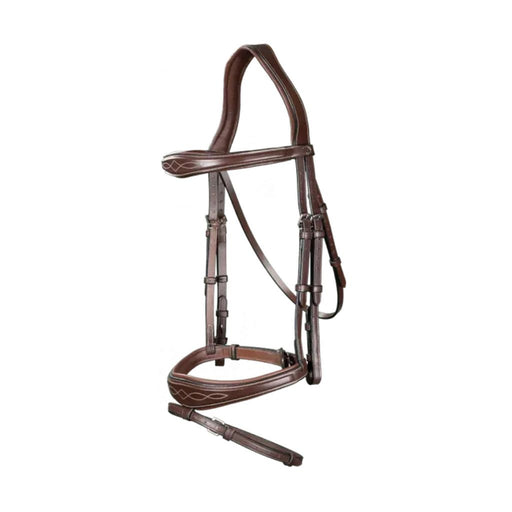 Dyon US Jumping Collection Signature Anatomic Flash Noseband Bridle - Silver Brown