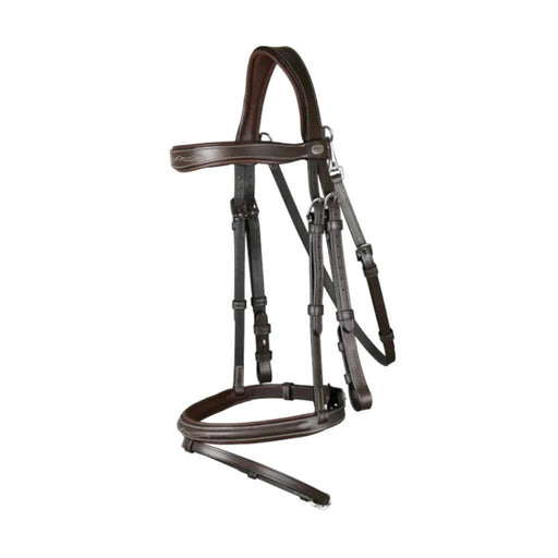 Dyon Working Collection Flash Noseband Bridle with Snap Hook Throat Latch Brown