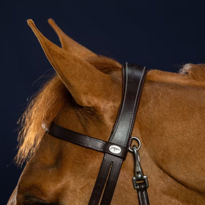 Dyon Working Collection Flat Leather Bridle with Snap Hooks Brown