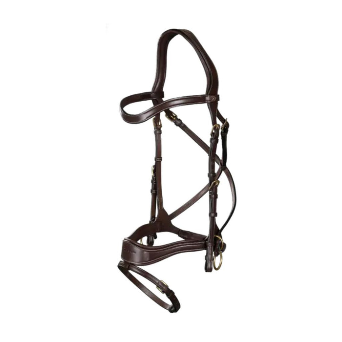 Dyon D Collection D Motion Bridle with Brass Hardware and Cream Stitching