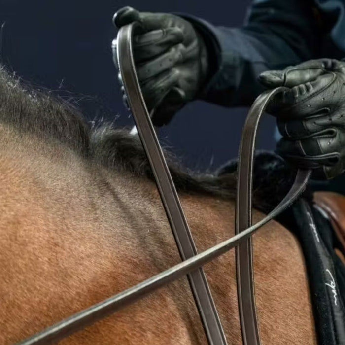 Dyon New English Collection Flat Curb Reins 1/2"