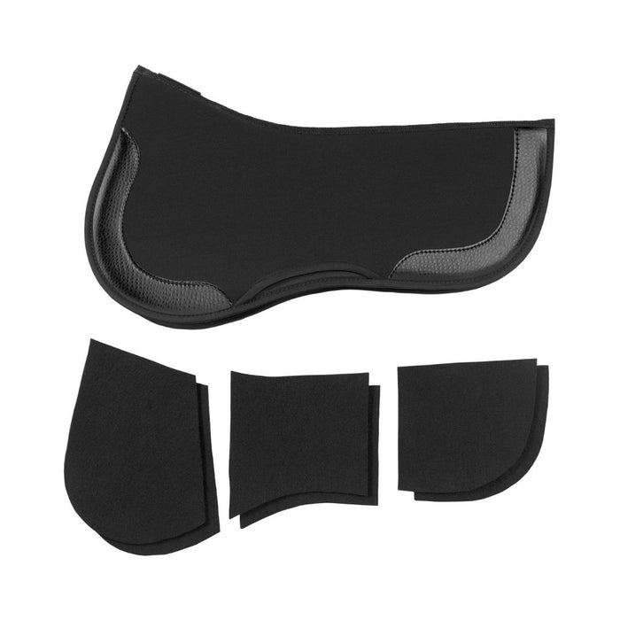 EquiFit ImpacTeq Thin 1/2" Half Pad with Shims Black Ostrich